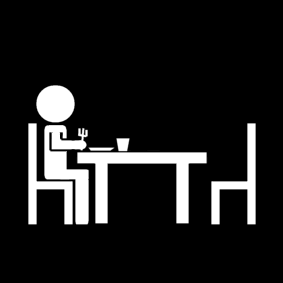 aan tafel zitten